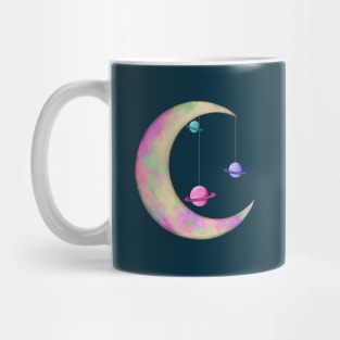 Colorful Moon with Planets Mug